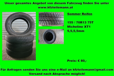 Sommerreifen 155/70R13 75T Micheline XT1 5,5 5,5mm